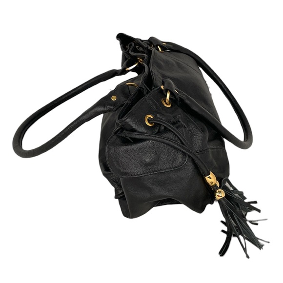 Eberle Fashion Faux Leather Purse with Tassels, Black - Picture 4 of 6